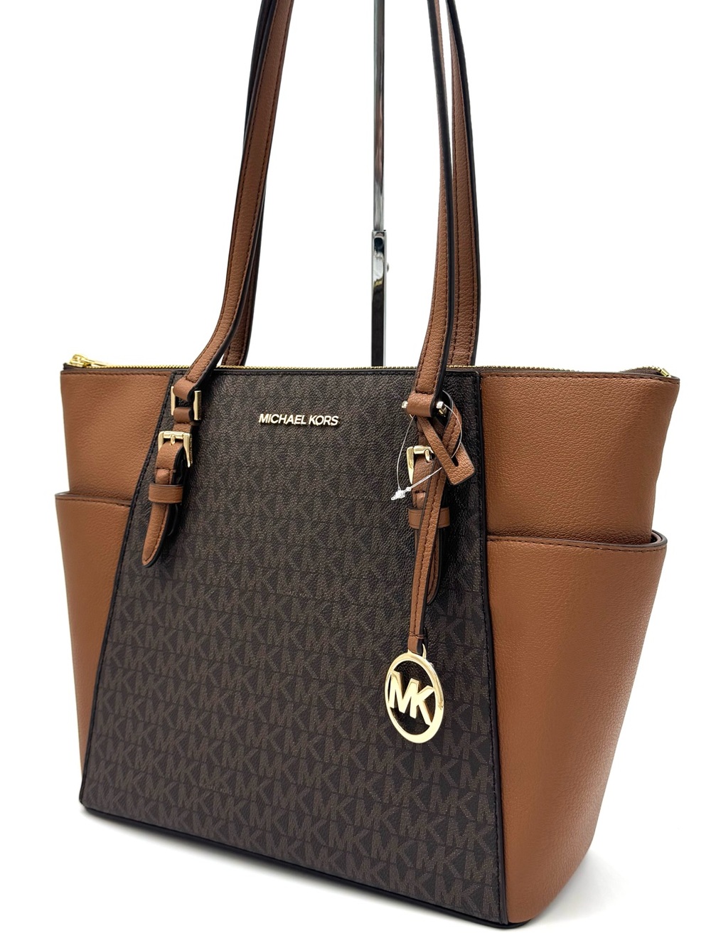 Michael Kors Large Charlotte Tote Bag Luggage Brown
